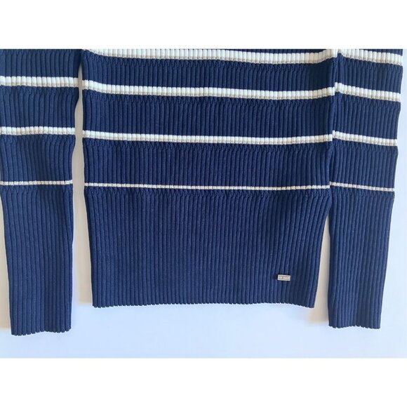 Ted Baker Wanada Stripe Mock Neck Sweater White Size TED 2/ US 6 - Picture 7 of 9